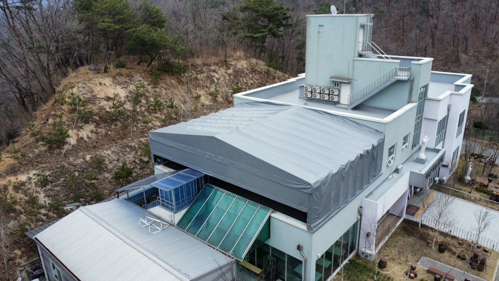 다산하늘센터 전동식 자바라천막공사