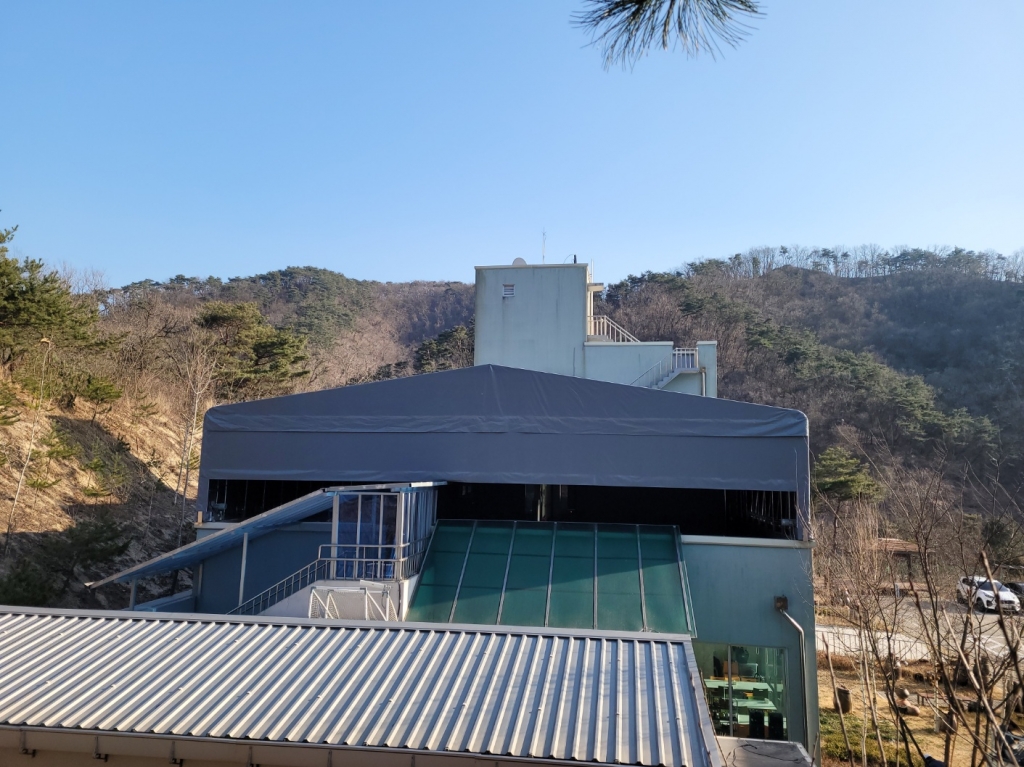 다산하늘센터 전동식 자바라천막공사